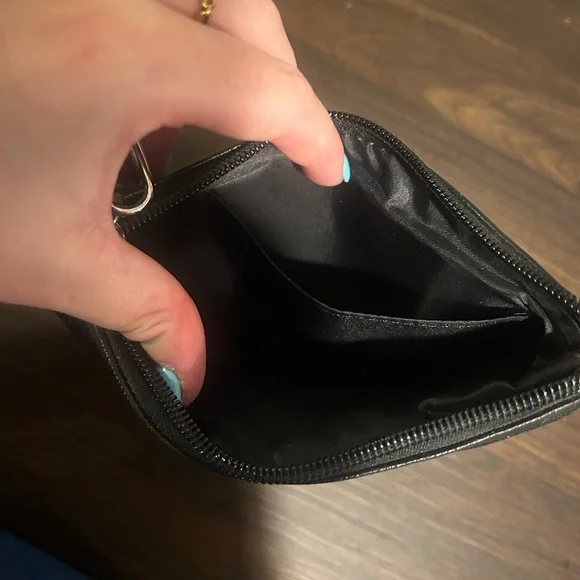 Guess Black Quilted Clutch with Silver Hardware - Picture 3 of 4